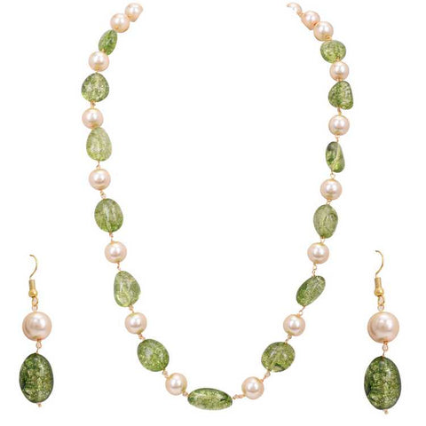 Raw Elegance: A Beautiful AAA Quality Natural Green Beads Necklace for Women