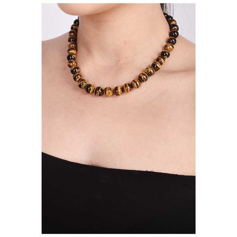 Dazzling Brilliance: A Sparkling AAA Quality Tiger Eye Beads Necklace for Women