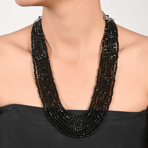 Semi-Precious Black Beads Necklace