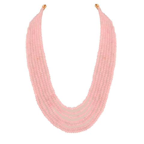 Semi-Precious Pink Beads Necklace for Women