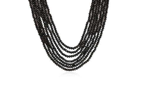 Semi-Precious Black Beads Necklace