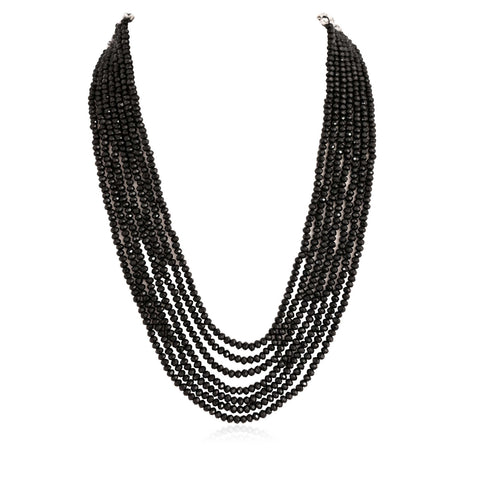 Semi-Precious Black Beads Necklace