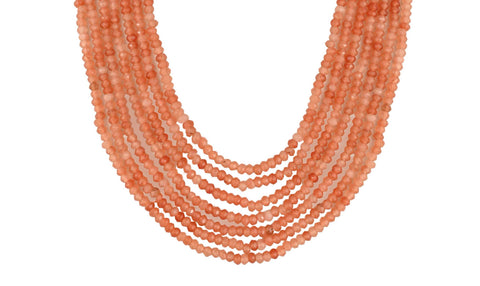 Handmade Semi-Precious Orange Beads Mala for Women