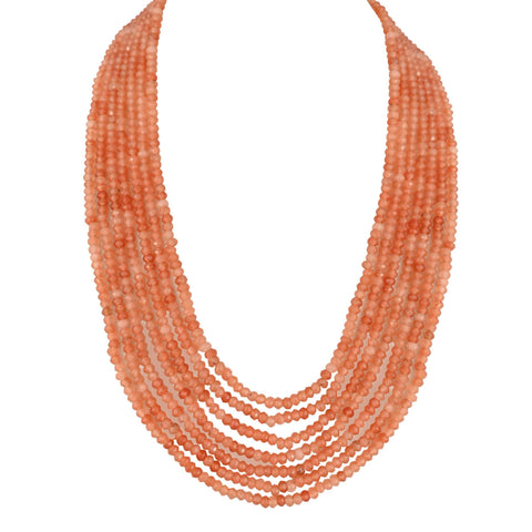 Handmade Semi-Precious Orange Beads Mala for Women