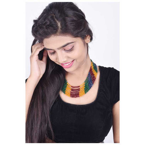 Transform Your Look with a Unique Semi-Precious Multi Beads Necklace for Women