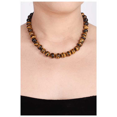 Dazzling Brilliance: A Sparkling AAA Quality Tiger Eye Beads Necklace for Women