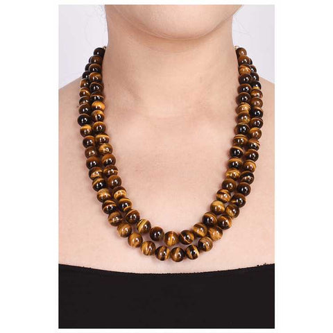 Timeless Glamour: A Classic AAA Quality Tiger Eye Beads Necklace for Women