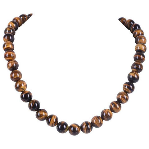 Dazzling Brilliance: A Sparkling AAA Quality Tiger Eye Beads Necklace for Women