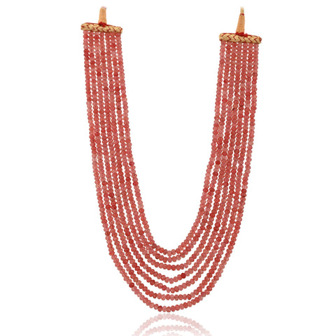 Semi-Precious Pink Beads Necklace for Women