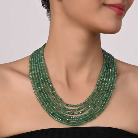 Semi-Precious Green Beads Necklace for Women
