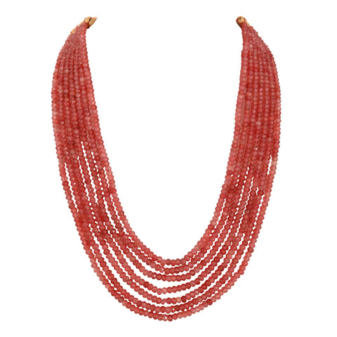 Semi-Precious Pink Beads Necklace for Women