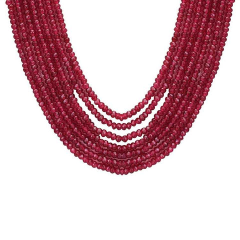 Semi-Precious Ruby Coloured Beads Mala for Women