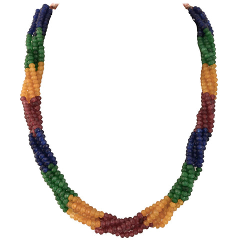 Radiant Bloom: A Natural Finest Multi Green Color Beads Beautiful Necklace for Women