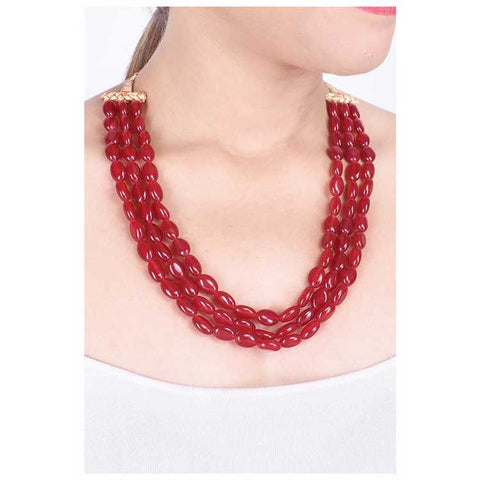 Exquisite Harmony: A Perfectly Balanced Natural Red Beads Necklace for Women