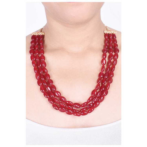 Exquisite Harmony: A Perfectly Balanced Natural Red Beads Necklace for Women