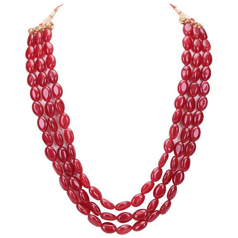 Exquisite Harmony: A Perfectly Balanced Natural Red Beads Necklace for Women