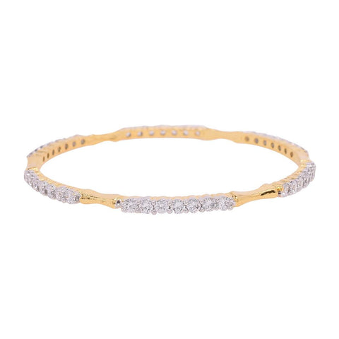Gold Plated White CZ American Diamond Bangle