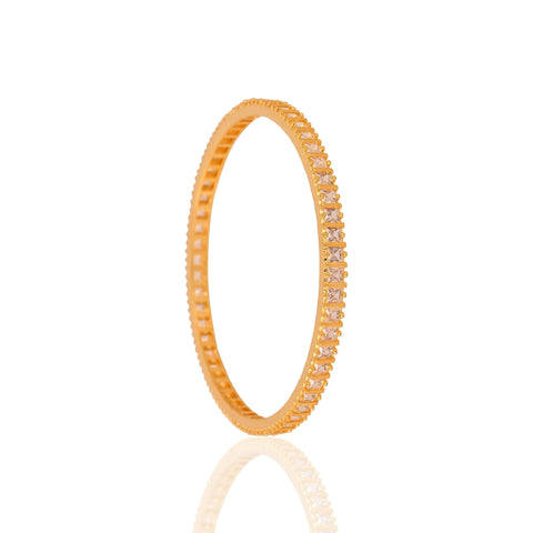 Gold Plated White CZ American Diamond Bangles