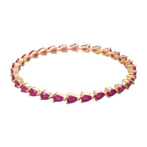 Gold Plated Pear CZ American Diamond Bangle