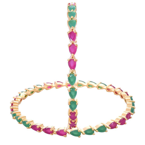Gold Plated Pear CZ American Diamond Bangle