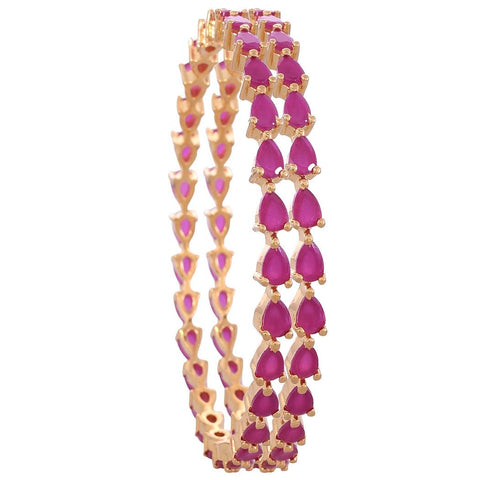 Gold Plated Pear CZ American Diamond Bangle