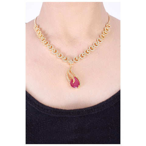 Elegant Indian CZ Necklace Set for a Touch of Tradition
