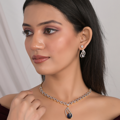 Charming Handmade CZ Necklace Set for a Delicate Look