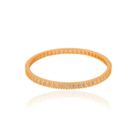 Gold Plated White CZ American Diamond Bangles