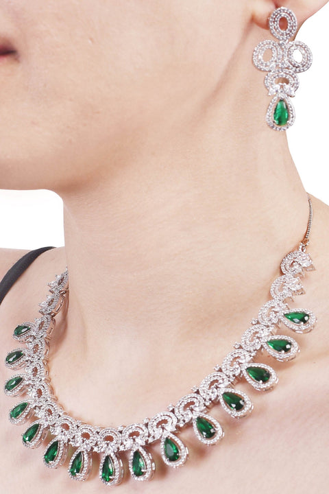 Glittering Handmade CZ Necklace Set Jewelry for Women - Shine Bright!