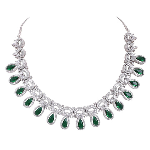 Glittering Handmade CZ Necklace Set Jewelry for Women - Shine Bright!