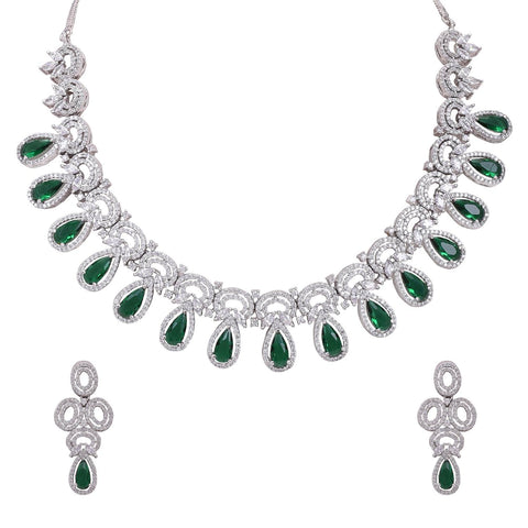 Glittering Handmade CZ Necklace Set Jewelry for Women - Shine Bright!