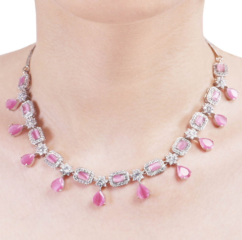 Radiant Handcrafted CZ Necklace Set - A Refined and Graceful Jewelry Piece