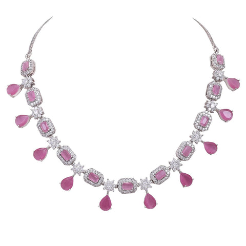 Radiant Handcrafted CZ Necklace Set - A Refined and Graceful Jewelry Piece