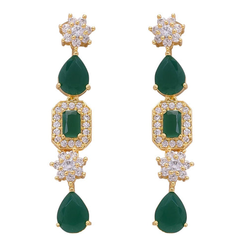 Graceful Handcrafted CZ Necklace Set - A Delicate and Dazzling Jewelry Piece