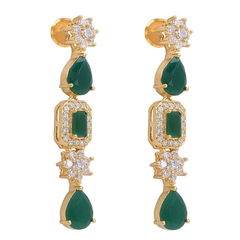 Graceful Handcrafted CZ Necklace Set - A Delicate and Dazzling Jewelry Piece