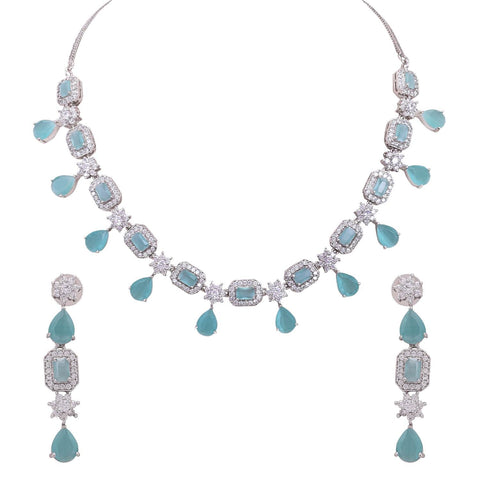 Charming Handcrafted CZ Necklace Set - A Lovely and Feminine Jewelry Piece