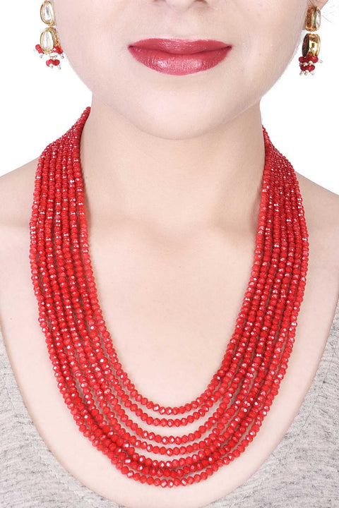 Statement Piece: A Bold Natural Red Beads Necklace for Women