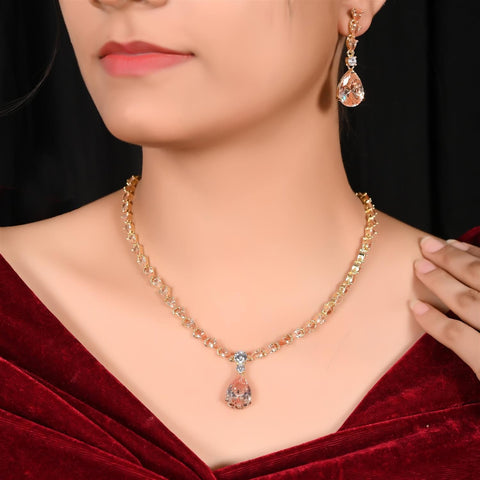 A Dazzling Statement Piece: Handmade CZ Necklace with Intricate Detailing